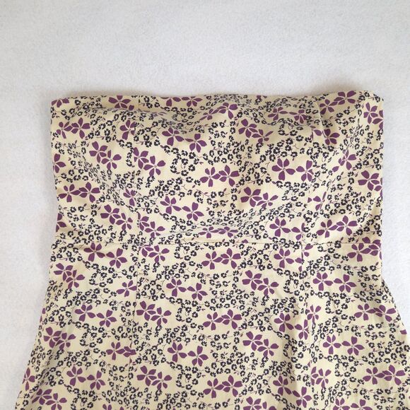 VTG Y2k Gap Strapless Tube Mini Dress Floral Stretch 6 Fairy Cottage - Picture 4 of 12